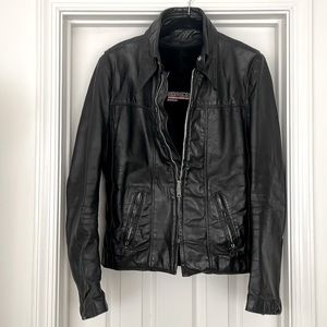 Made in USA Vintage Brooks Leather Motorcycle Jacket w/ Removable Lining